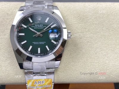 AR Factory Rolex Datejust Green Ombre Dial 41mm Dandong 3235 Movement Smooth Bezel Oyster Band Watch